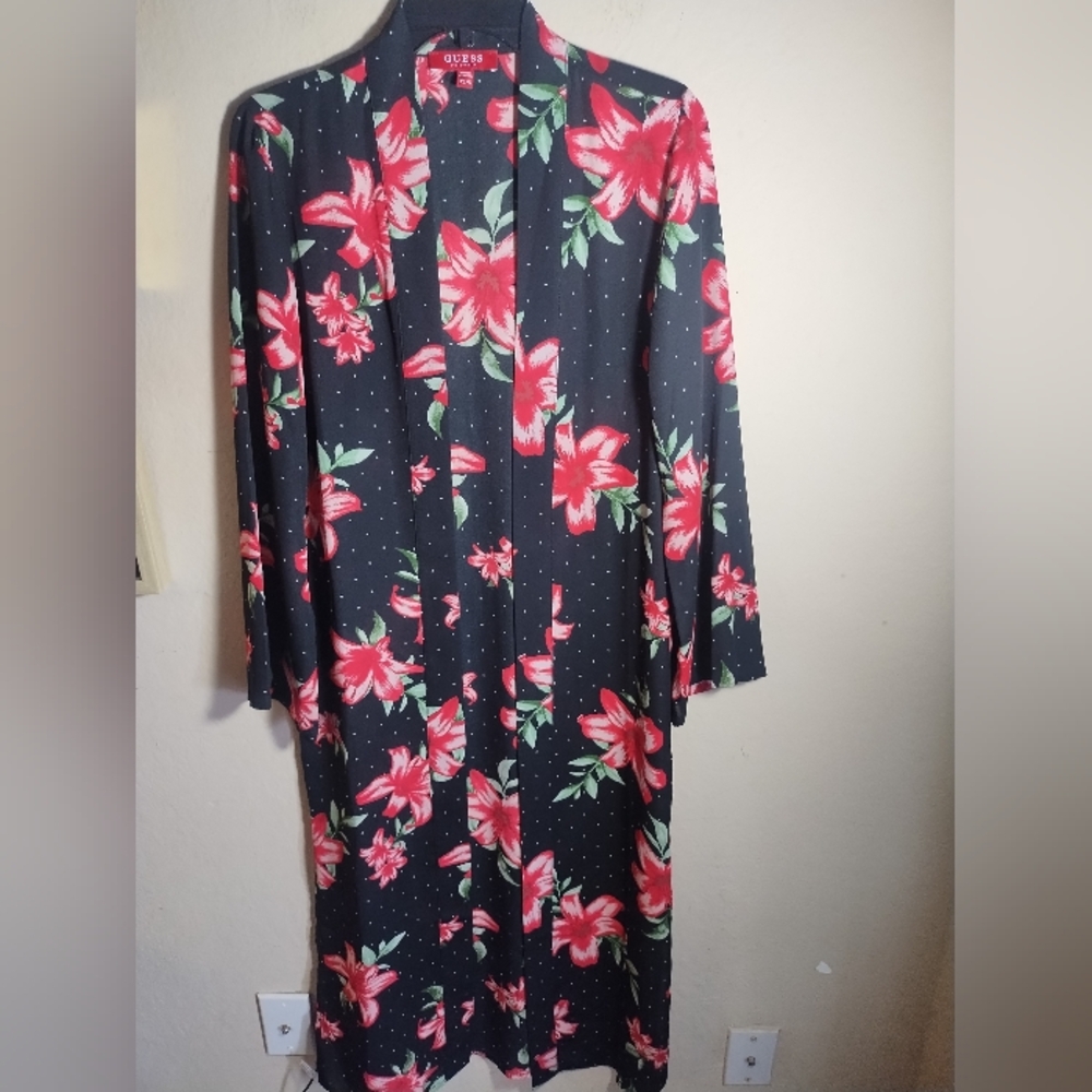 Guess Top Kimono Boho Artsy Romantic Long Kimono